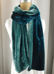 Two Tone Silk Velvet Scarf